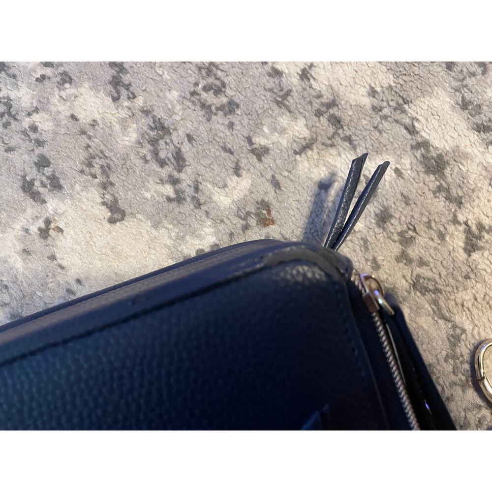 Navy Blue Convertible Belt Bag Crossbody Camera Bag Silver Hardware - Picture 12 of 12